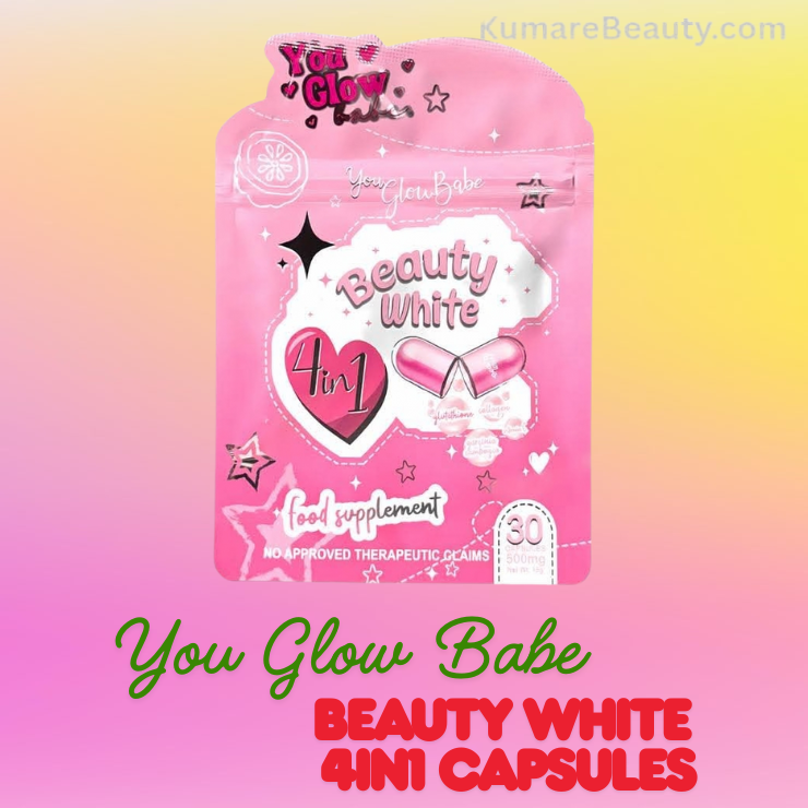 You Glow Babe BEAUTY WHITE Glutathione Collagen Slimming Capsules (x2 Pouches)