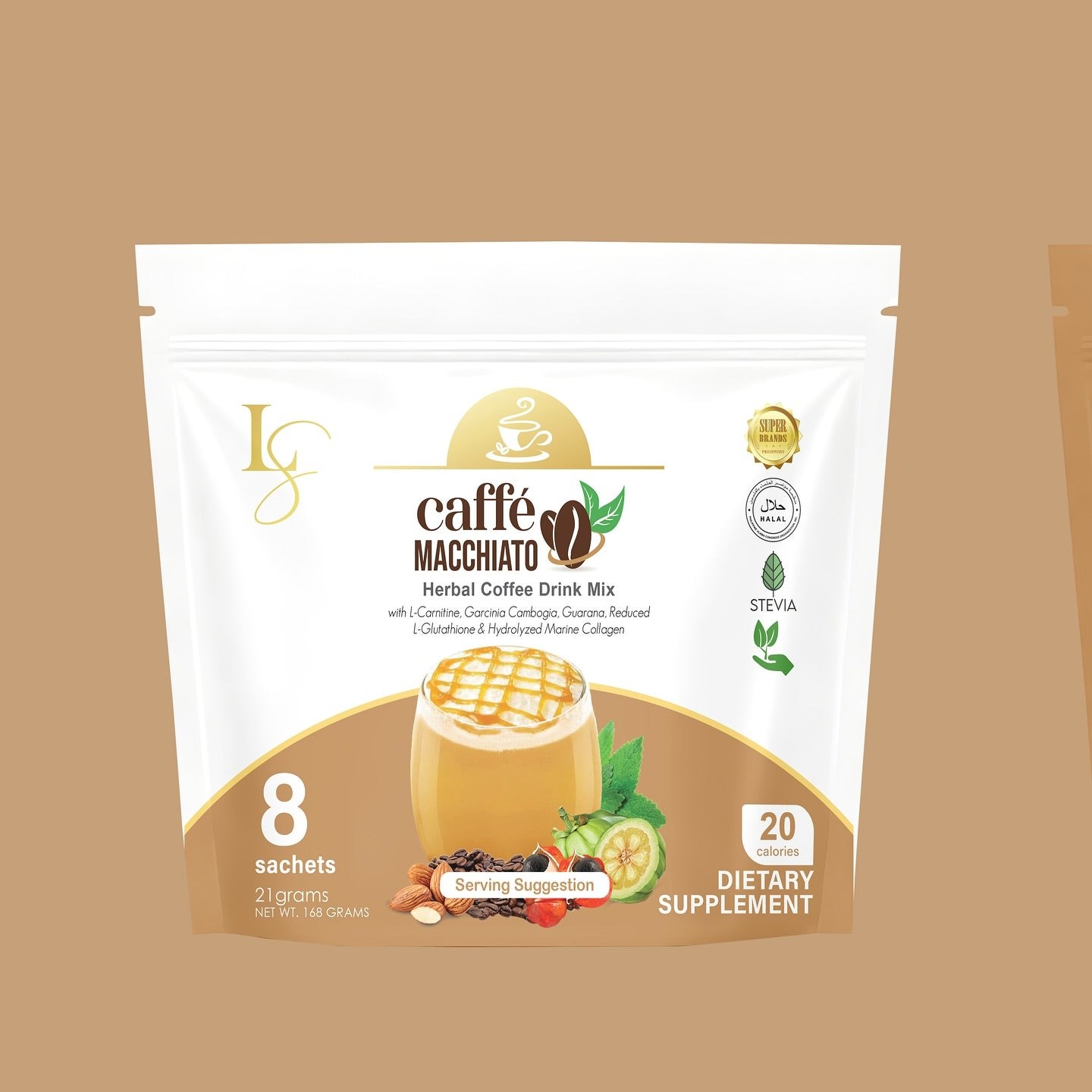 Luxe Slim Caffee MACCHIATO With Collagen & L-Glutathione, 8 Sachets